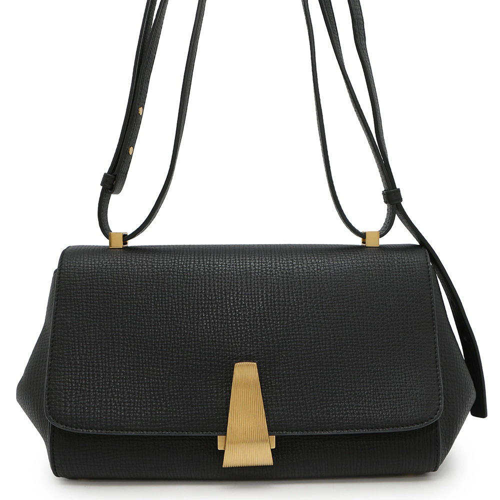 Bottega Veneta Shoulder Bag Angle Palmerato Leather Black